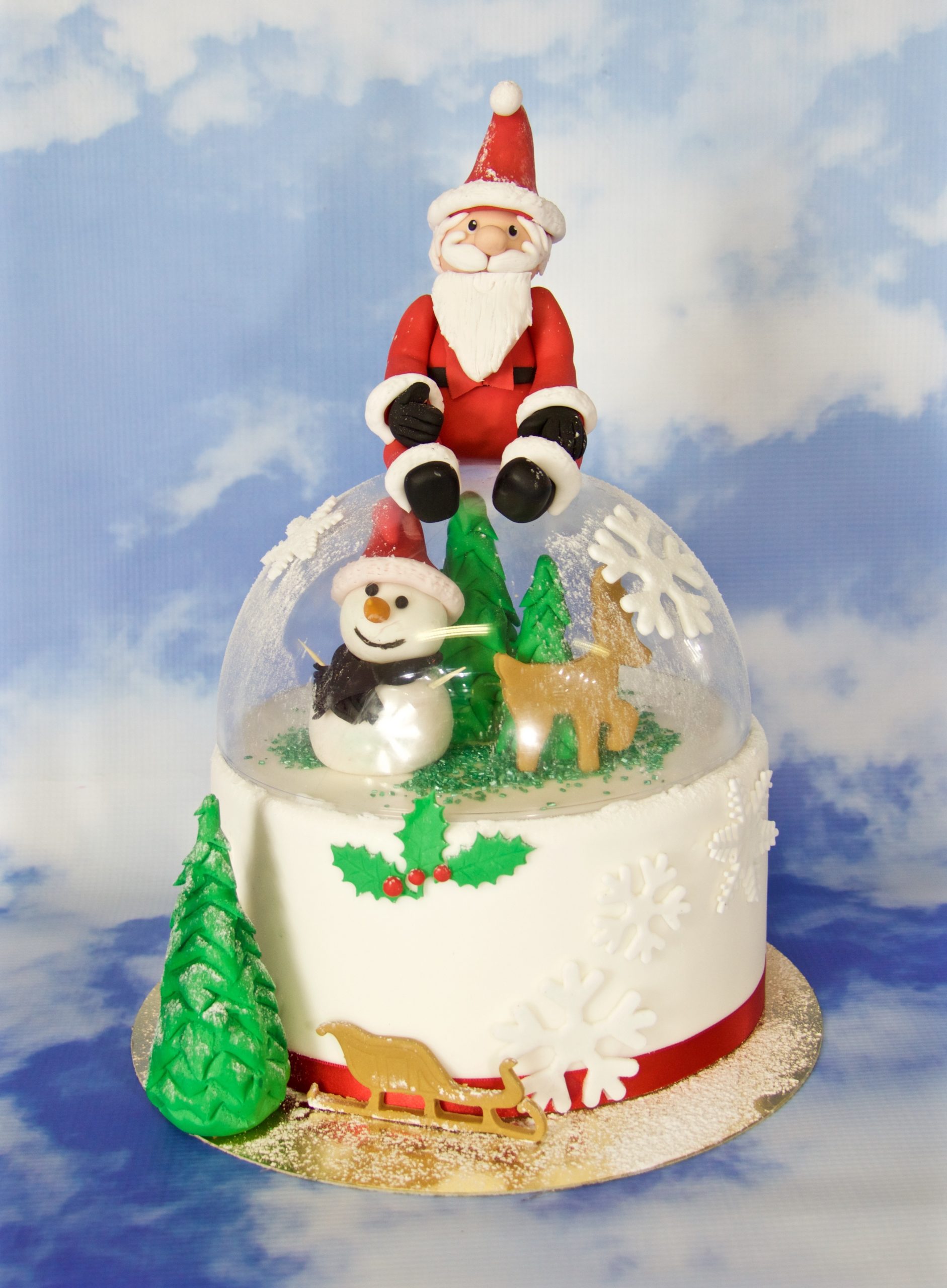 Figurine décor gâteau,Boule de sucre comestible du père noël